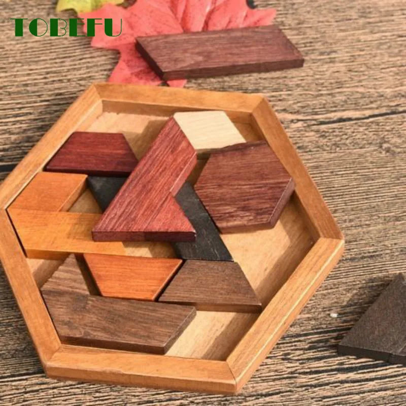 Wooden Geometric Shape Jigsaw Board