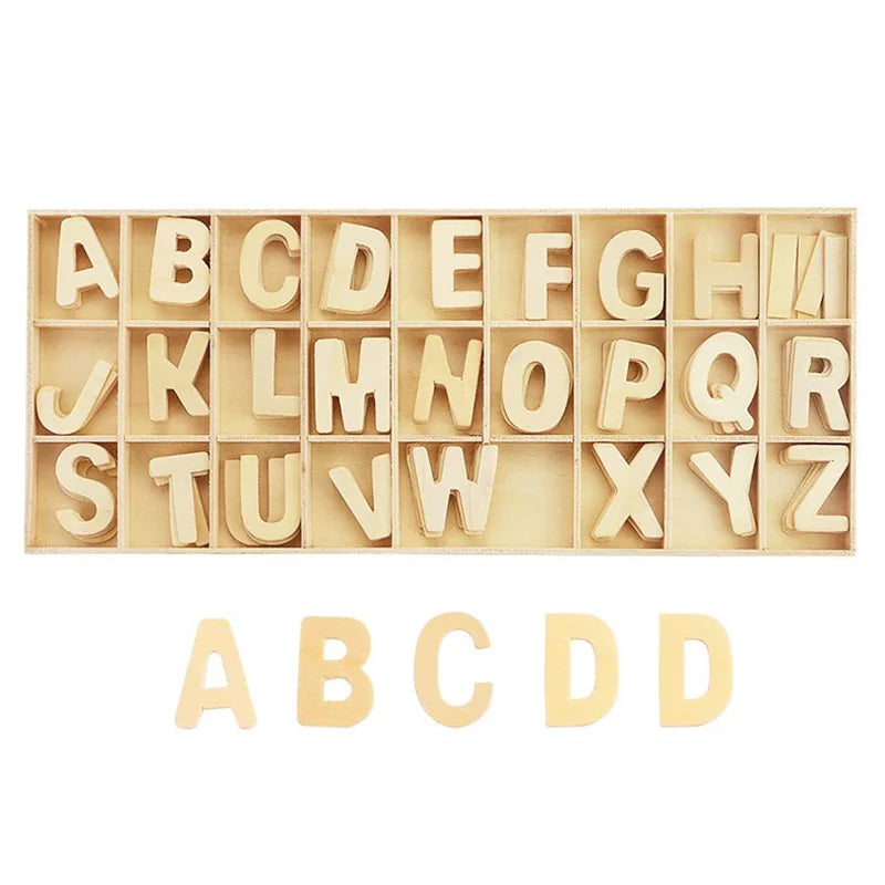 Wooden Natural Alphabet Letters And Numbers