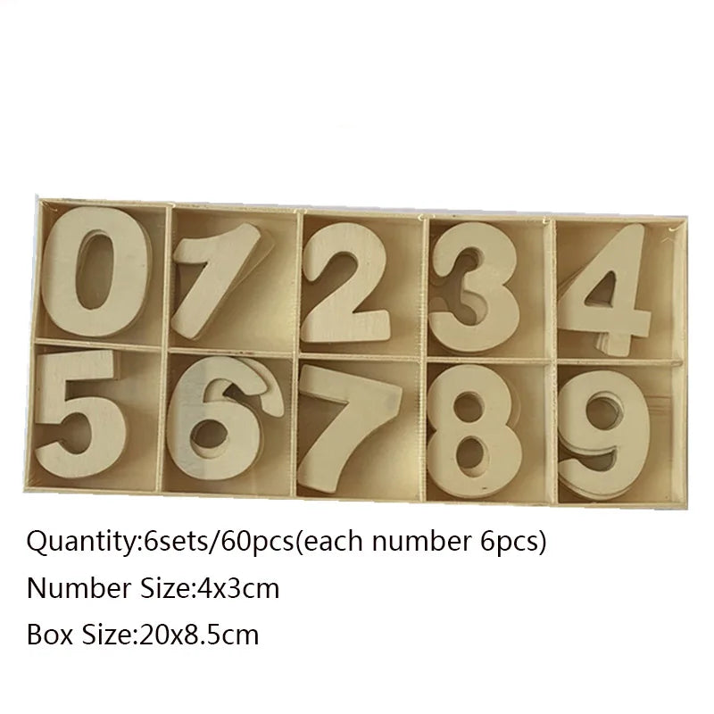 Wooden Natural Alphabet Letters And Numbers