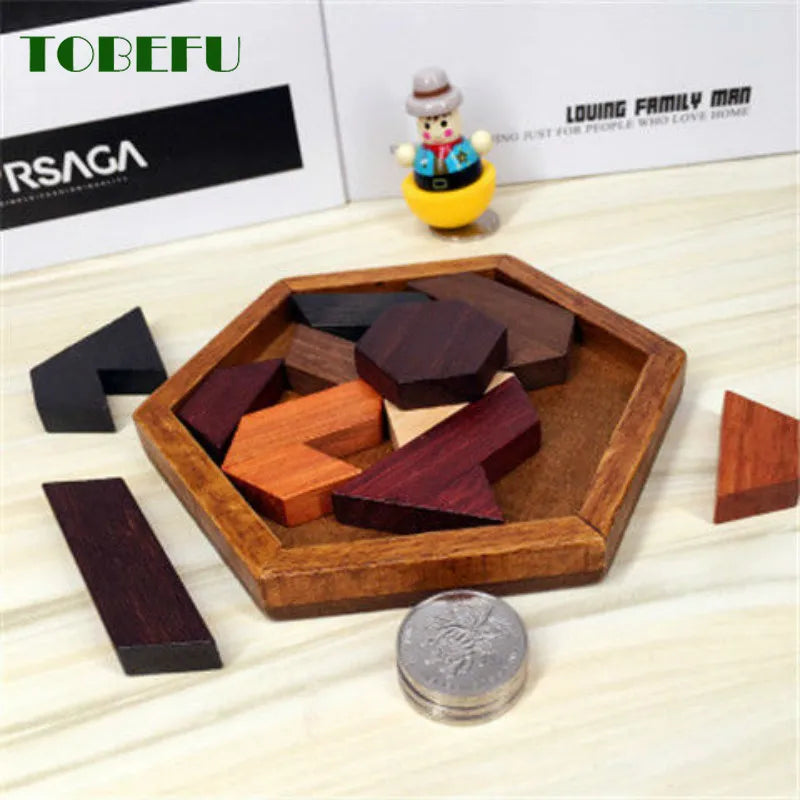 Wooden Geometric Shape Jigsaw Board