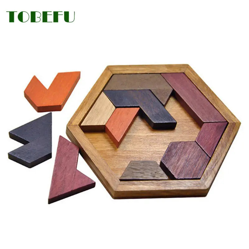 Wooden Geometric Shape Jigsaw Board
