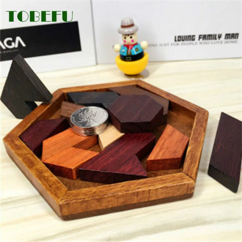 Wooden Geometric Shape Jigsaw Board