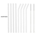 High Borosilicate Glass Straw Set Reusable Eco Friendly Drinking Straw for Smoothies Cocktails Bar Accessories Straws with Brush