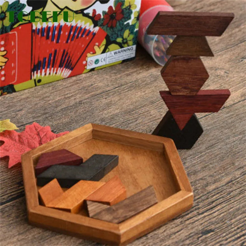 Wooden Geometric Shape Jigsaw Board