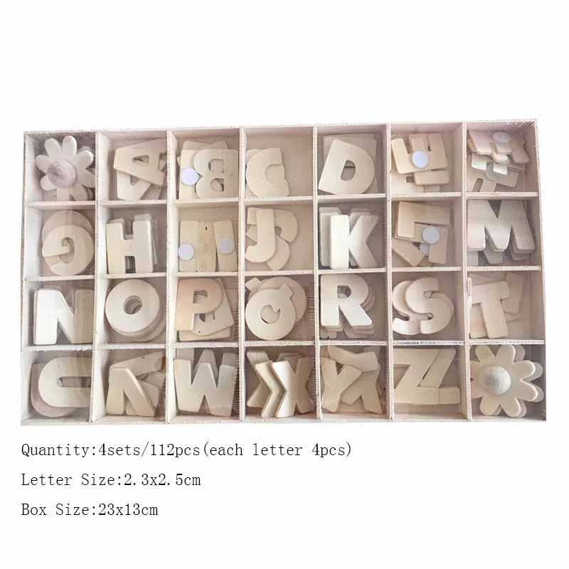 Wooden Natural Alphabet Letters And Numbers