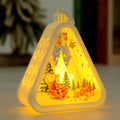 Christmas decorations night lights glowing gifts window tabletop ornaments arrangement props ambient christmas tree pendants
