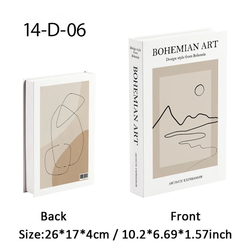 Abstract Boho Monet Luxe Fake Book Storage Box Interior Decoration Bauhaus Decorative Books Coffee Table Bedroom Ornament Decor