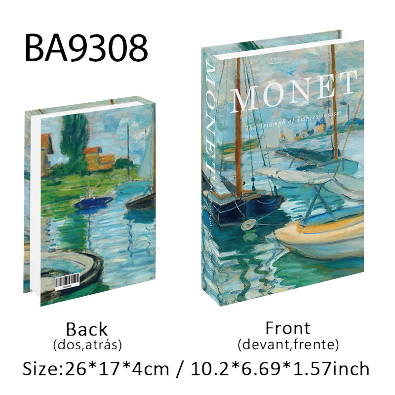 Abstract Boho Monet Luxe Fake Book Storage Box Interior Decoration Bauhaus Decorative Books Coffee Table Bedroom Ornament Decor
