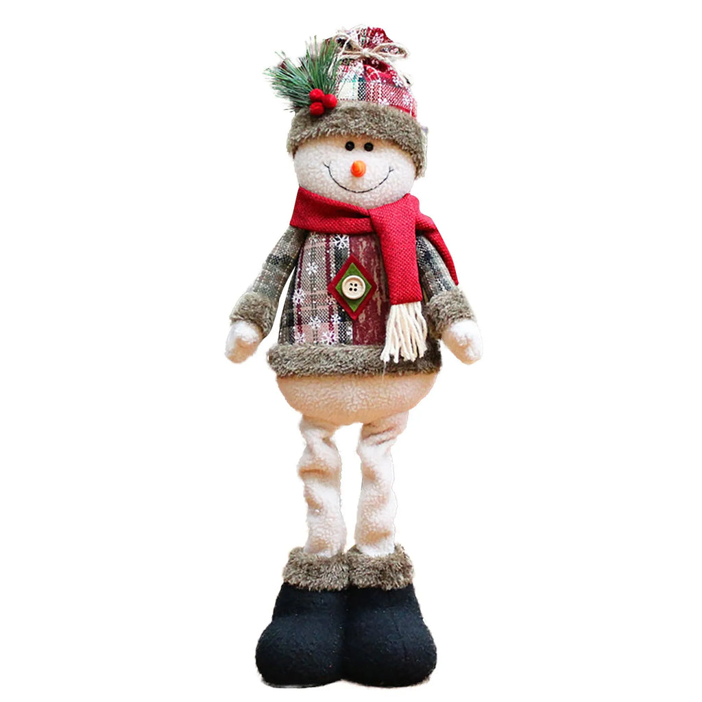 Christmas Santa Snowman-Reindeer Christmas Decoration 2024 Leg Table Mantel Decoration Plush Dolls Christmas Gifts for Kids Baby