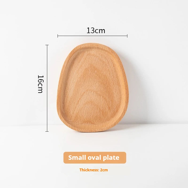 Oval wooden plate trays
