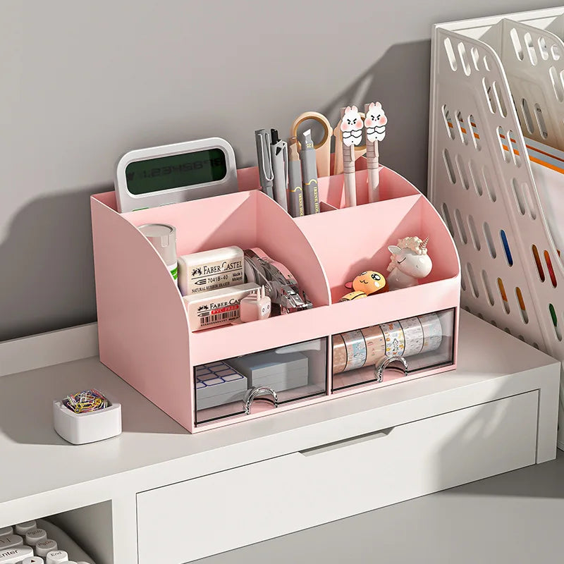 Tilt Pencil Holder for Students, Large Capacity Desktop Stationery Storage Box, Office Sundries Storage Shelf, Desk Organizer.
