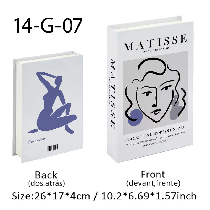 Abstract Boho Monet Luxe Fake Book Storage Box Interior Decoration Bauhaus Decorative Books Coffee Table Bedroom Ornament Decor