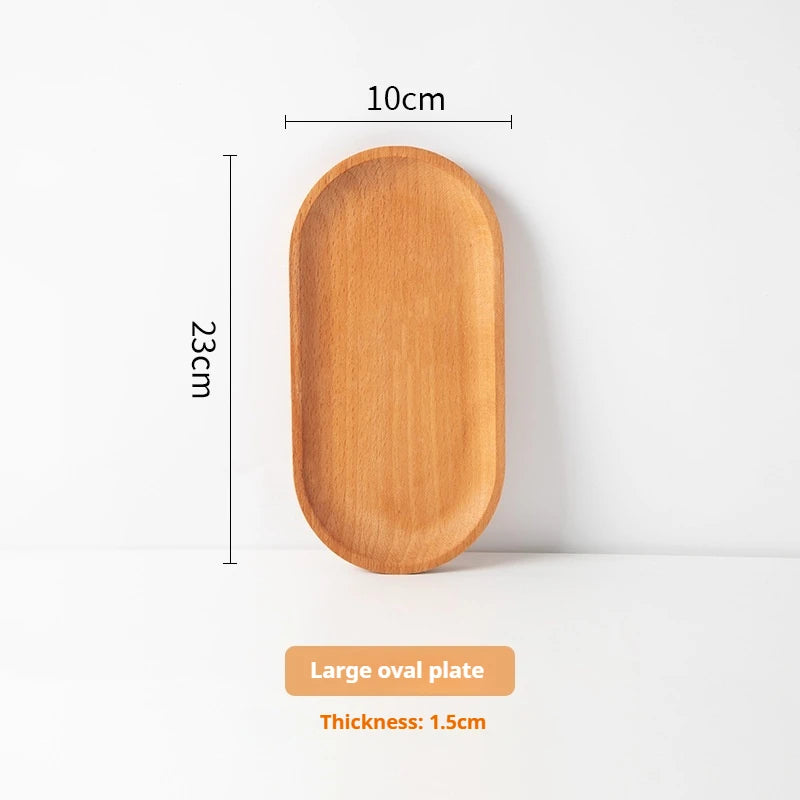Oval wooden plate trays