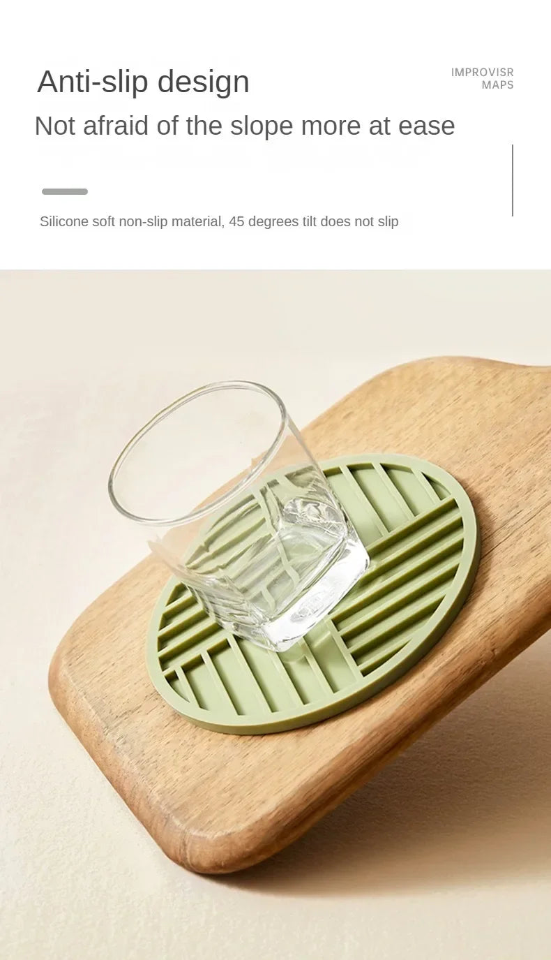 High Temperature Resistant Thickened Silicone Coaster Round Microwave Oven Mat Silicone Mat Placemat Heat Insulation Mat