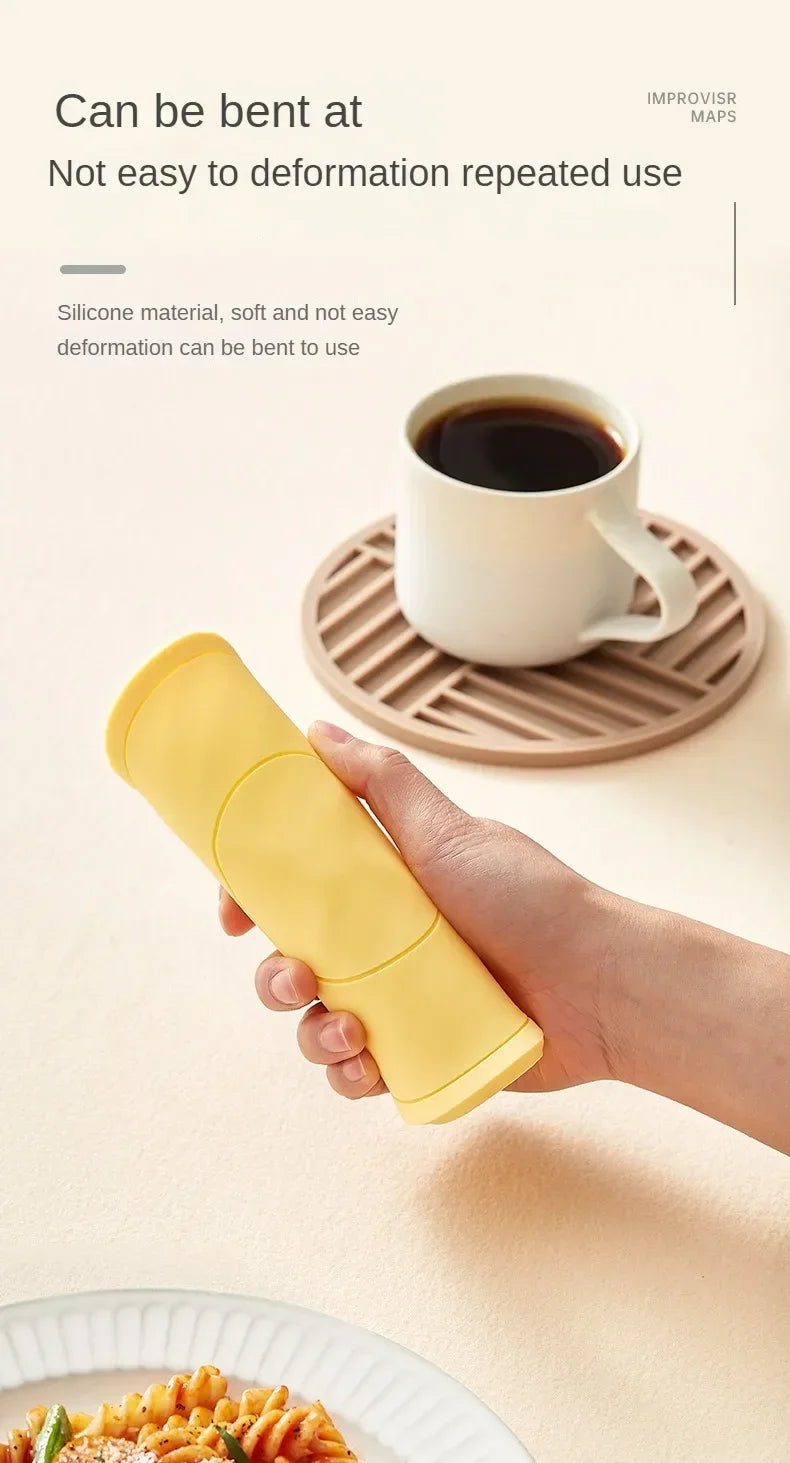 High Temperature Resistant Thickened Silicone Coaster Round Microwave Oven Mat Silicone Mat Placemat Heat Insulation Mat