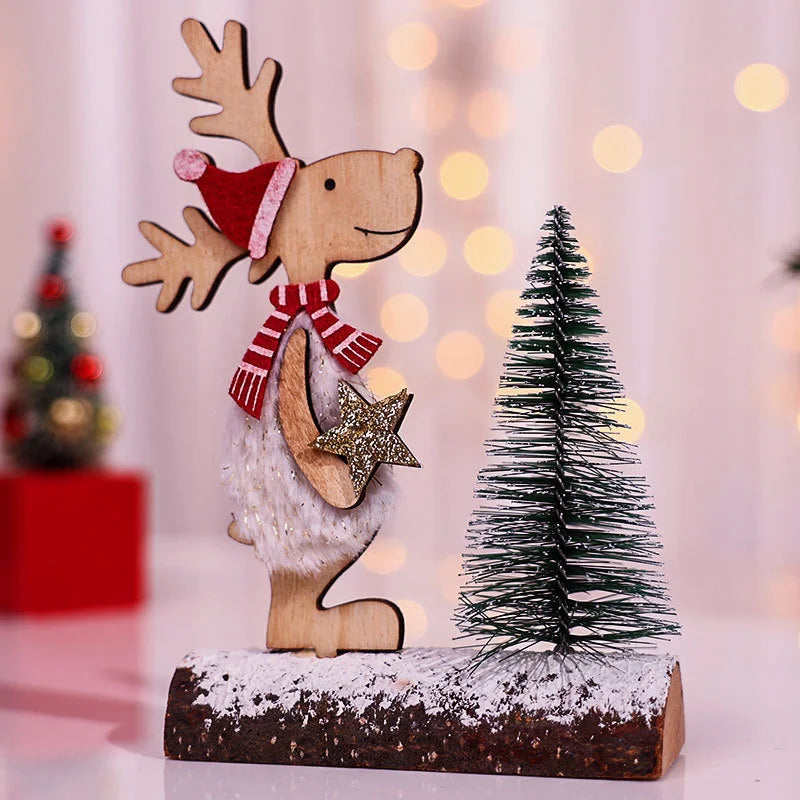 Christmas Tree Children's Handmade DIY Stereo Wooden Christmas Tree Scene Layout Christmas Decorations Ornaments Hot