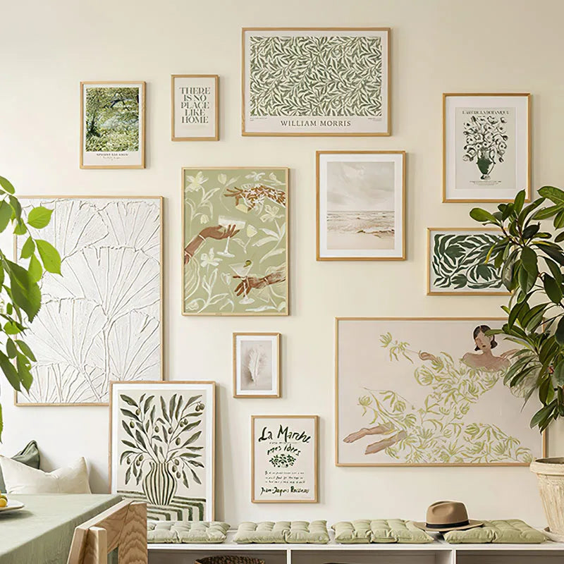 Cocktail Vase Leaves Flower Wall Art