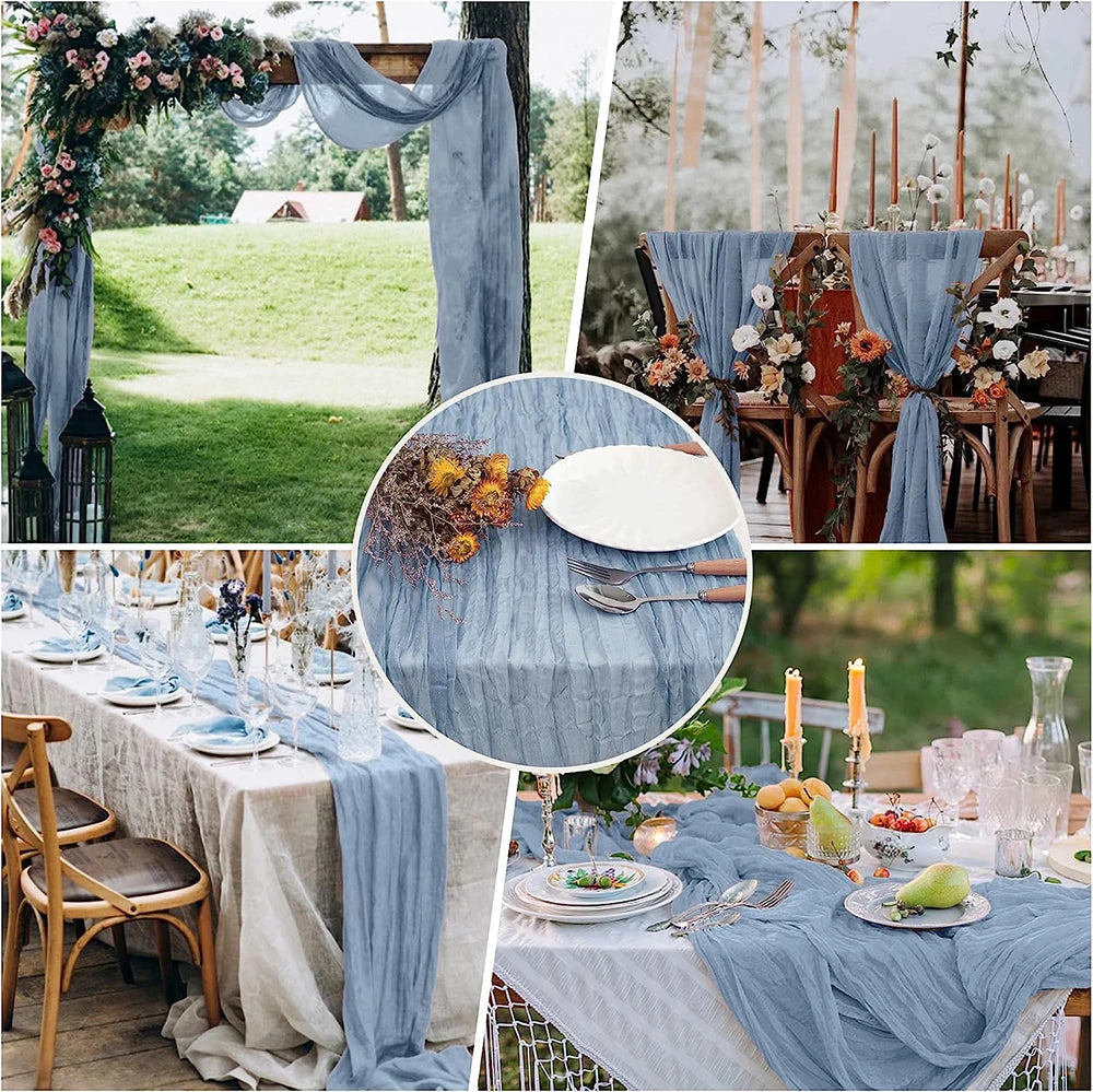 Beige Table Runner Gauze Cheesecloth