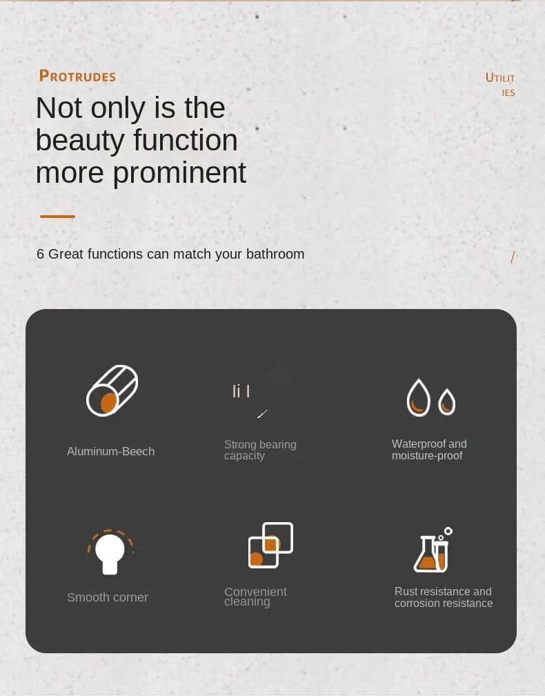 Beech wood bathroom storage rack