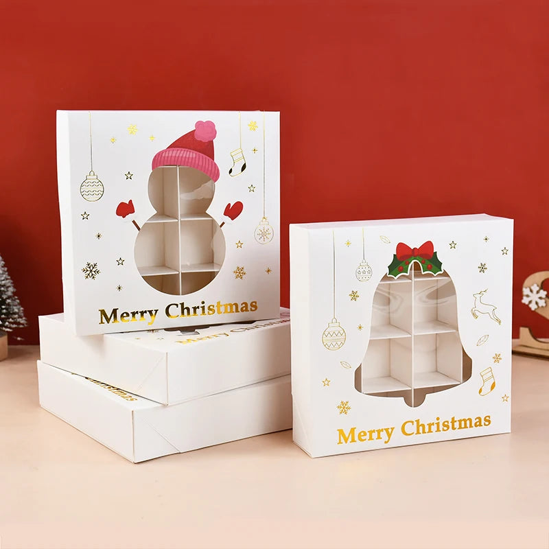 Christmas Cookie Gifts Boxes Candy Snack Packing Bags Merry Christmas  Decorations For Home Xmas Wrapping 2025 New Year Gift Box