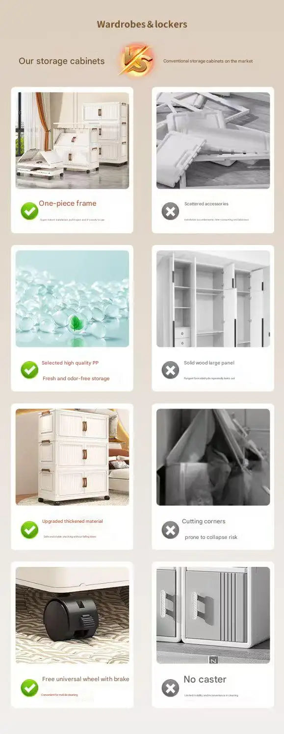 Storage Box Household Foldableing Cabinet Storage Cabinet Clothes Toys Snacks Extra Large Capacity Storage Cabinet Organizing Box