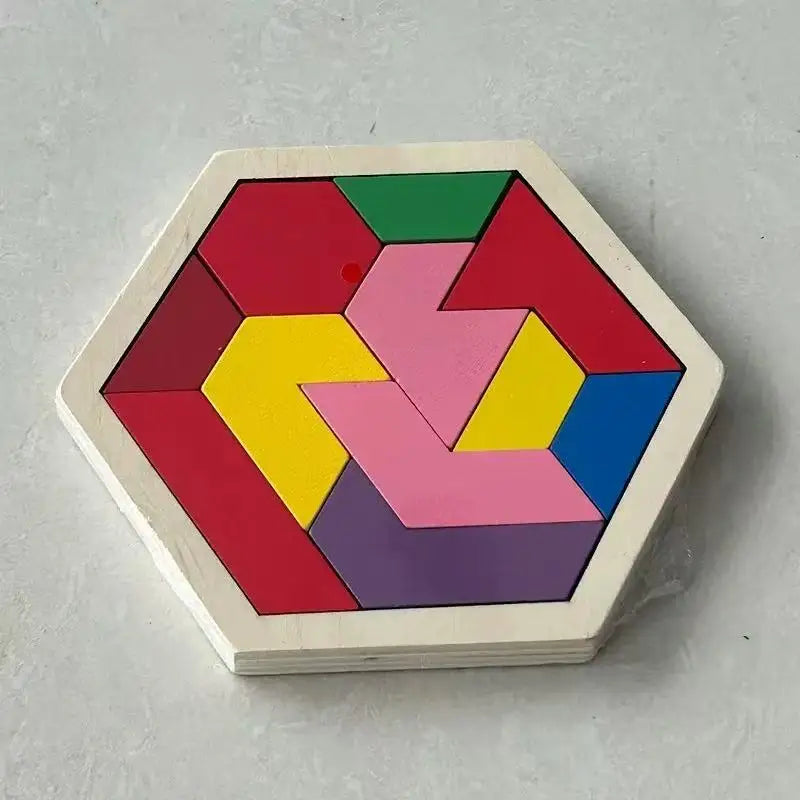 Wooden Geometric Shape Jigsaw Board