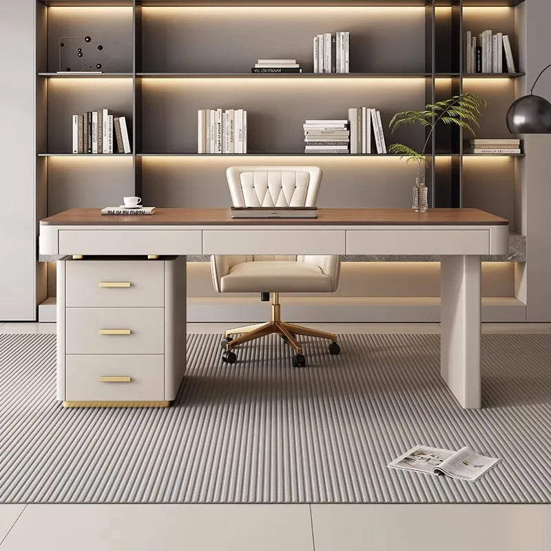 Walnut-colored Wood High-end Home Study Computer