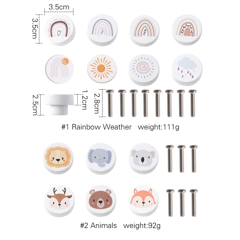 Children's Room Animal Wood Furniture Handles