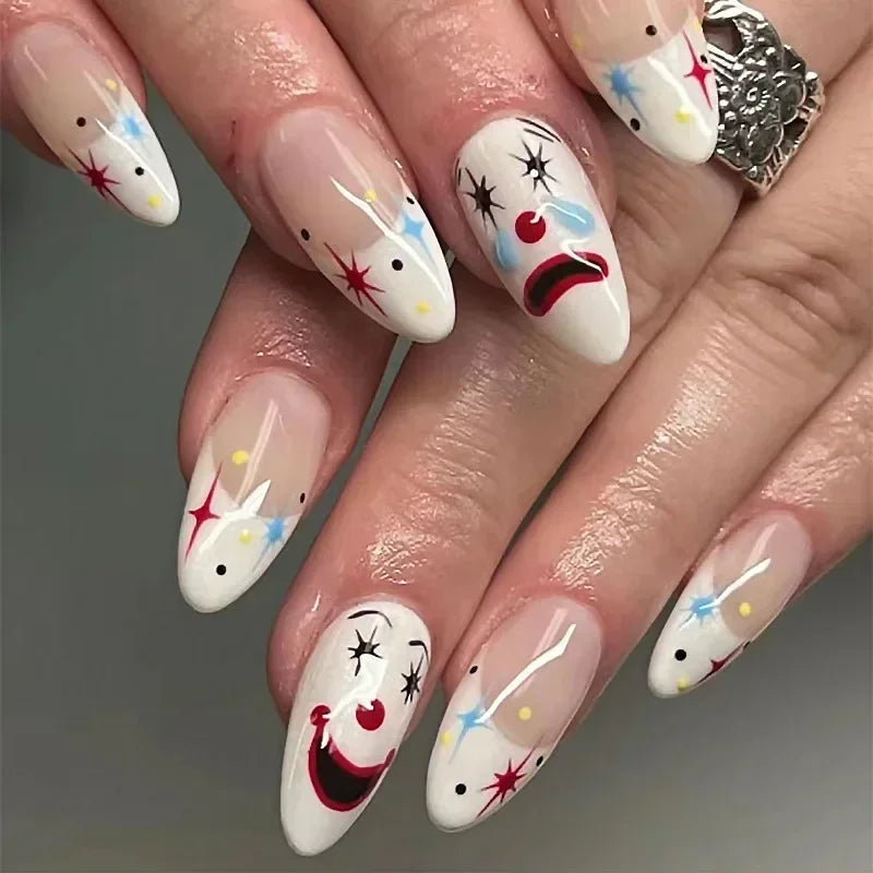 Almond False Nails Cute Strawberries