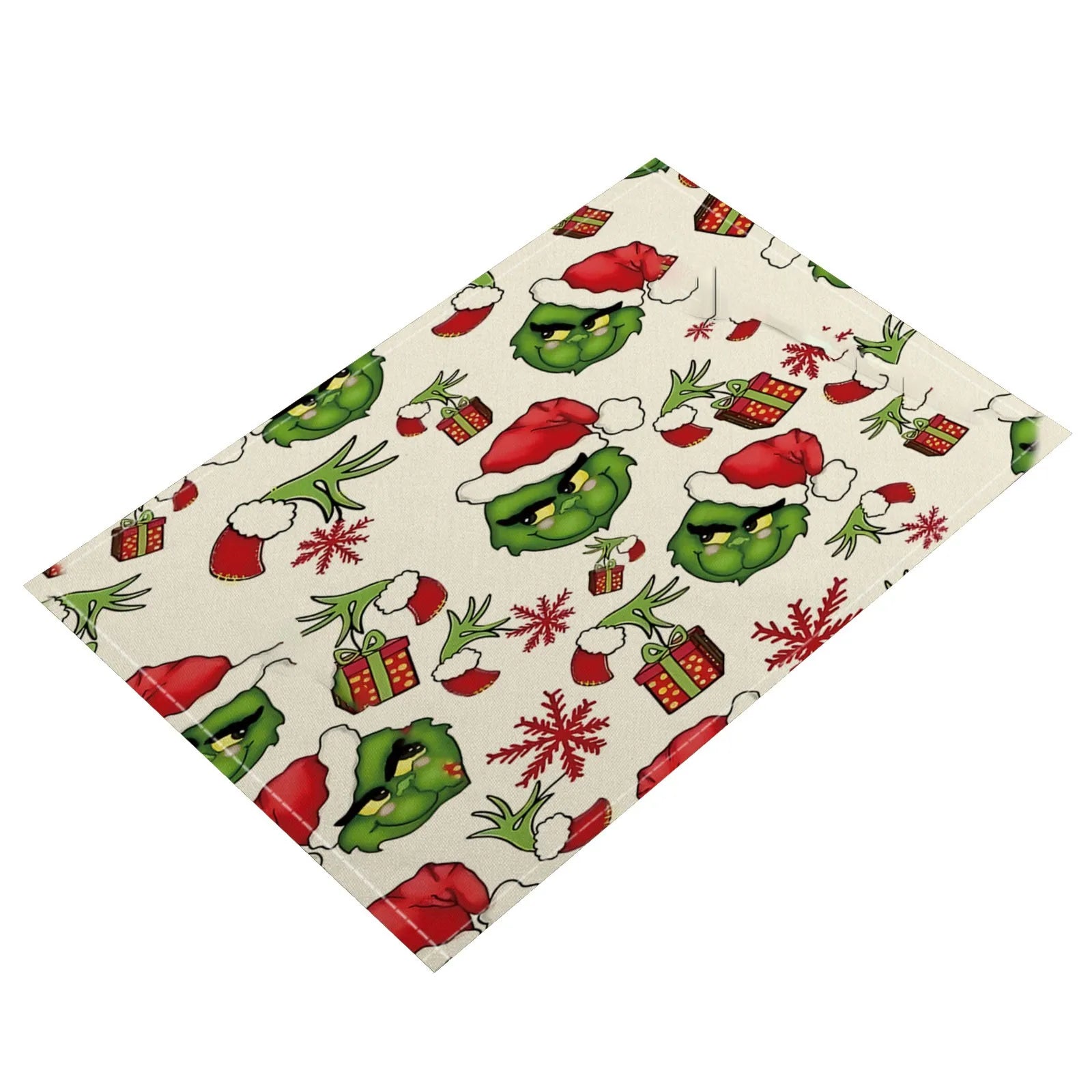Christmas Grinch Holiday Decoration Christmas Placemat Home Kitchen Insulated Coaster Anti-Scalding Western Placemat