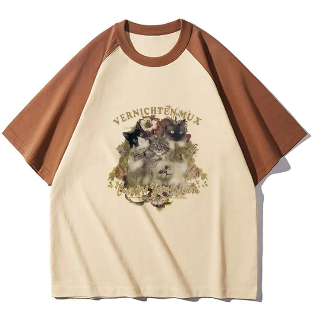 Kitten Cat Neko tshirt teen Punk Y2k graphic Breathable aesthetic tshirt aesthetic Digital anime Retro Vintage Comfortable