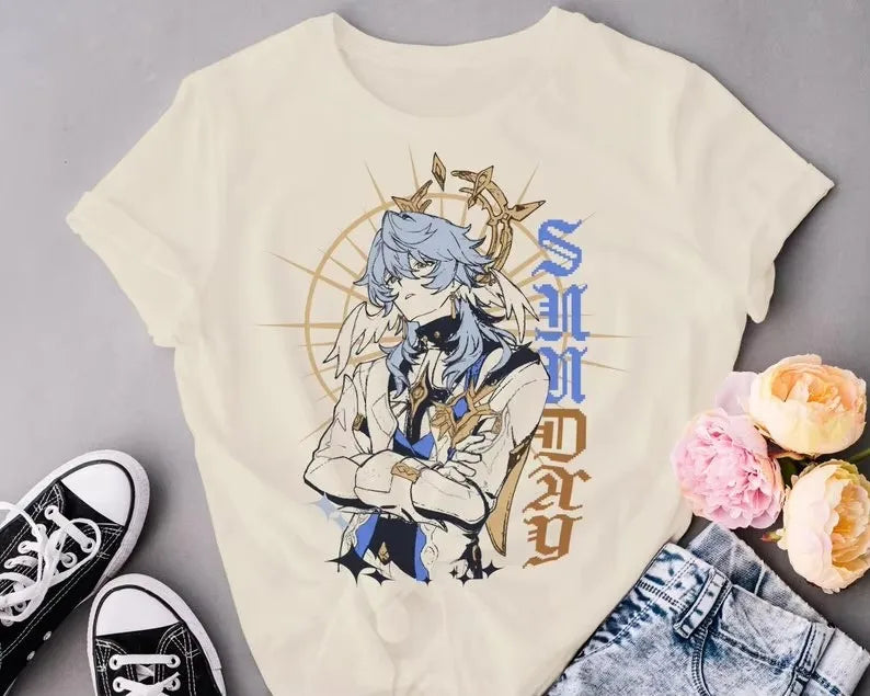 Sunday Honkai Star Rail T Shirt Women Manga Graphic Aesthetic Graphic Tee Shirt Aesthetic T-Shirt Female