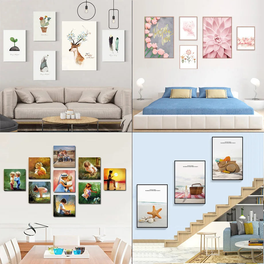 Cocktail Vase Leaves Flower Wall Art