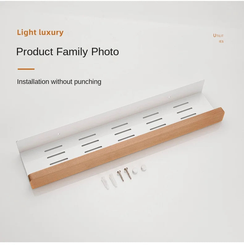 Beech wood bathroom storage rack