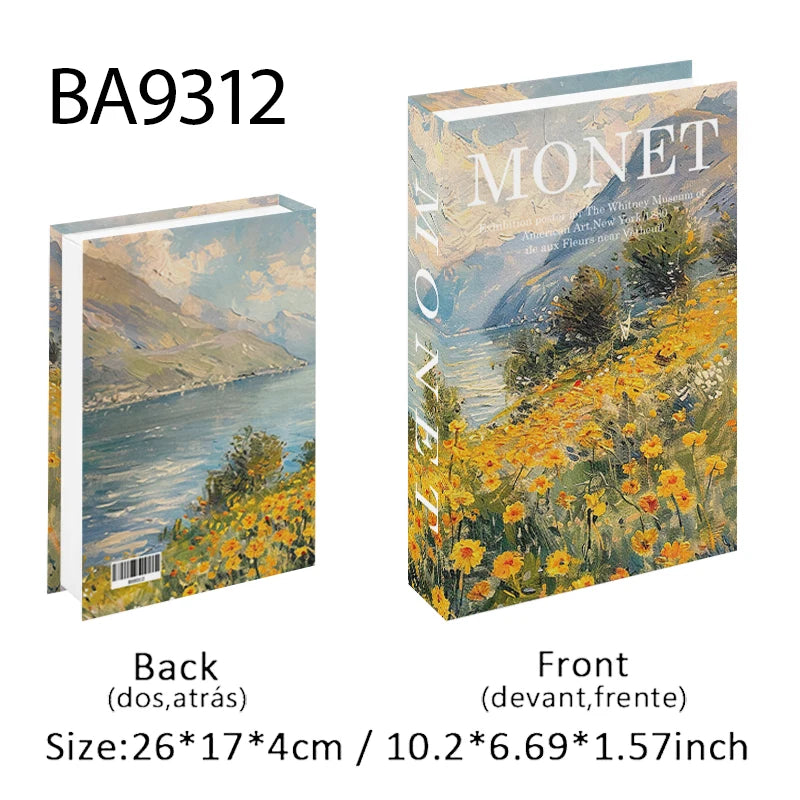 Abstract Boho Monet Luxe Fake Book Storage Box Interior Decoration Bauhaus Decorative Books Coffee Table Bedroom Ornament Decor