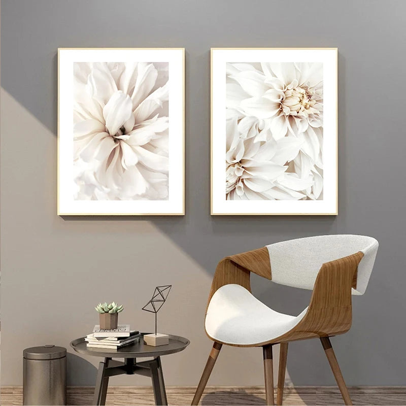 Beige Flower Grass Scenery Wall Art