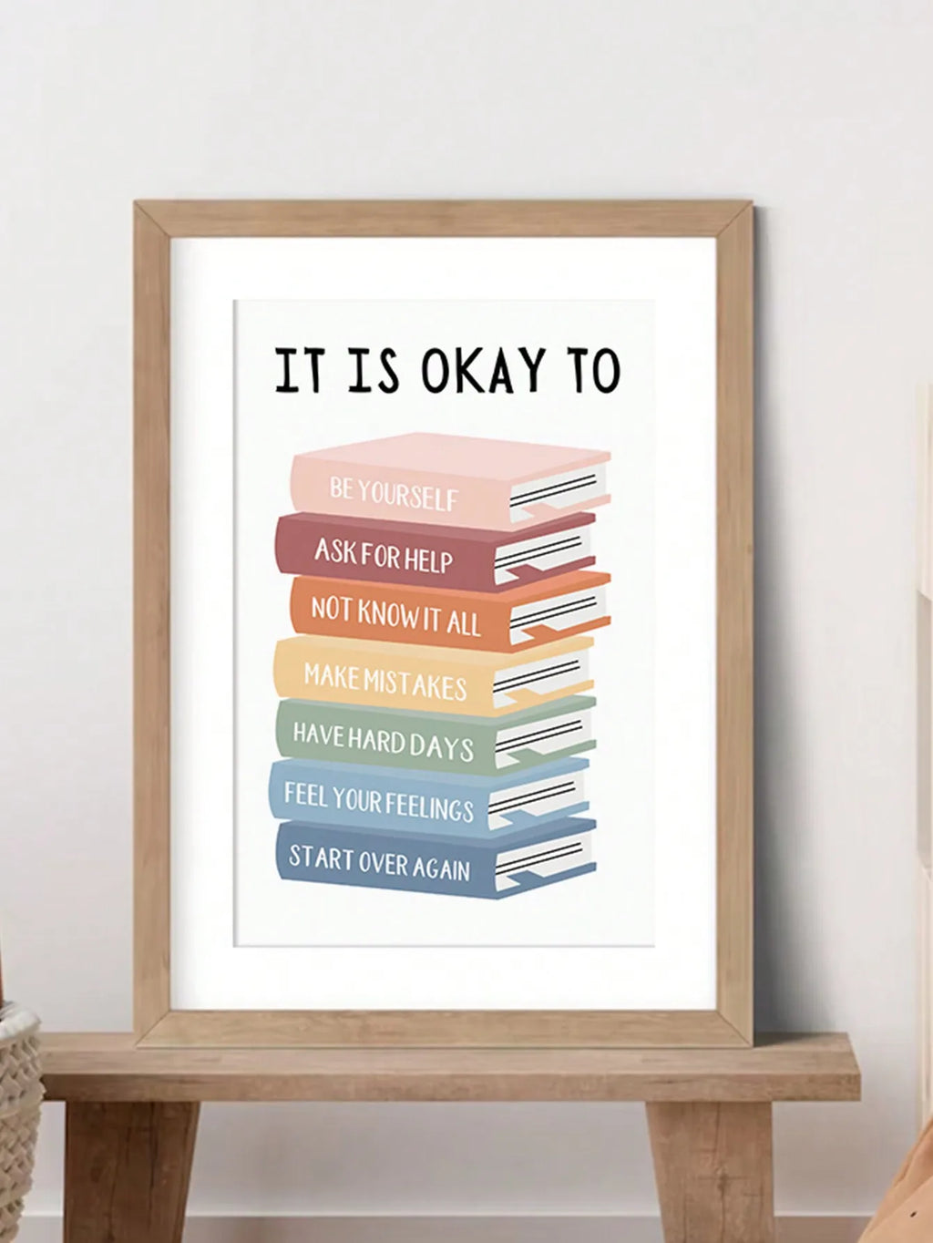 Boho It Is OK to Feel Books Educational Poster