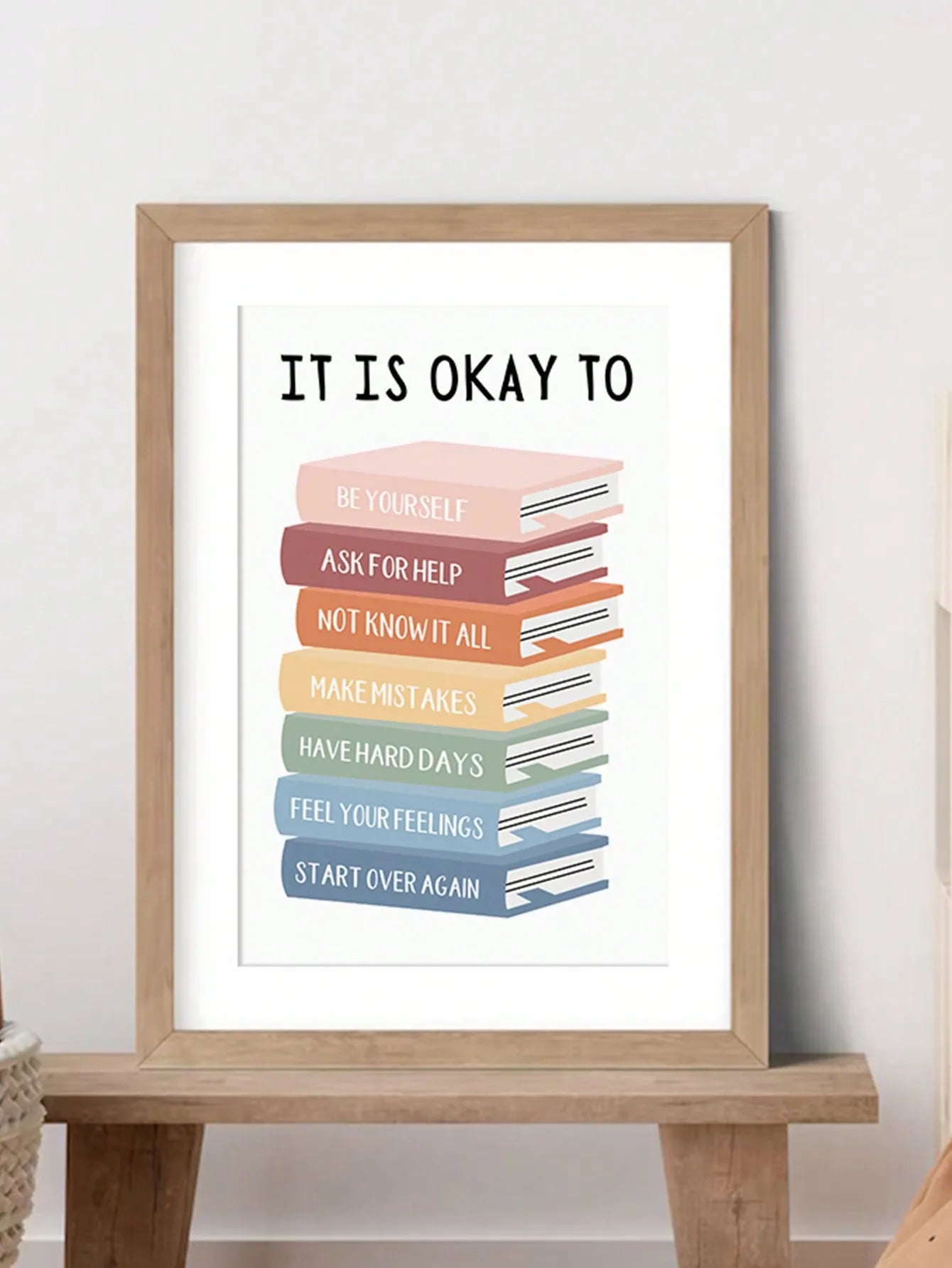 Boho It Is OK to Feel Books Educational Poster