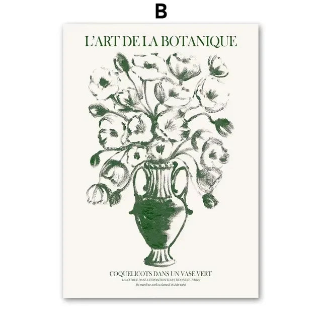 Boho Abstract Girl Cocktail Vase Leaves Flower Wall Art Canvas Painting Posters And Prints Wall Pictures For Living Room Decor