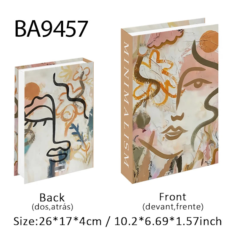 Abstract Boho Monet Luxe Fake Book Storage Box Interior Decoration Bauhaus Decorative Books Coffee Table Bedroom Ornament Decor