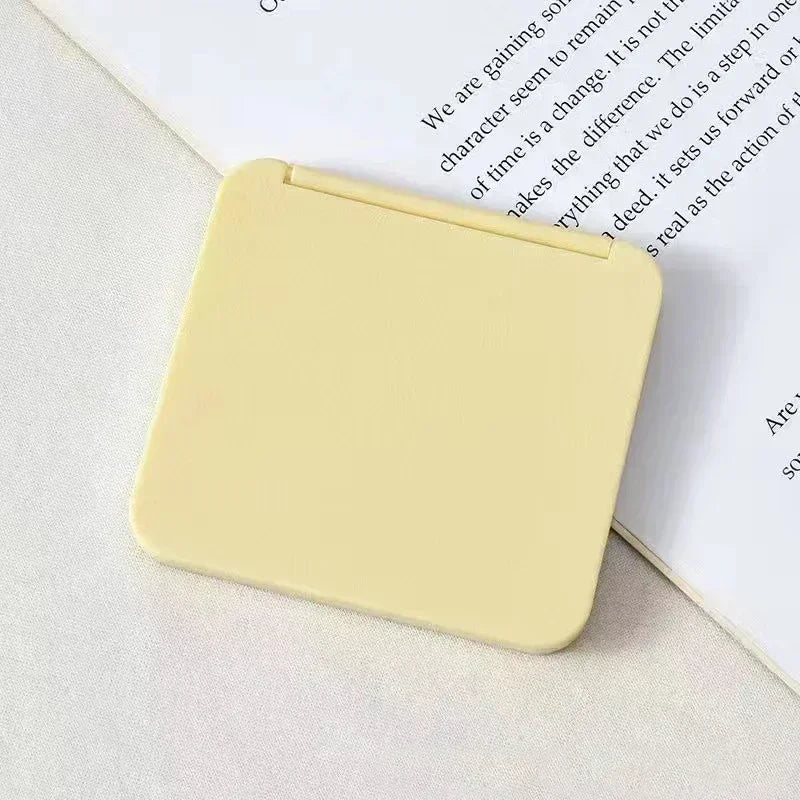 2-Face Makeup Mirror Square Portable Cute Girl'S Gift Hand Mini Mirror Pocket Double-Sided Makeup Mirror Compact Multiple Colors