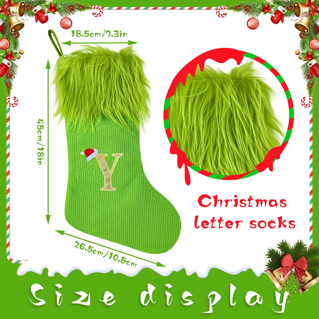 Christmas Decoration Stockings Home Decoration Venue Decoration Christmas Decoration Supplies Large Knitted Alphabet Stockings