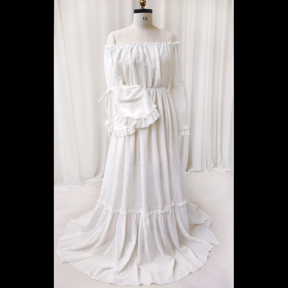 Boho Pregnant Dress Comfortable Linen