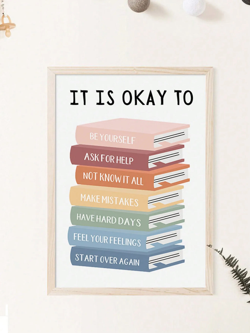 Boho It Is OK to Feel Books Educational Poster
