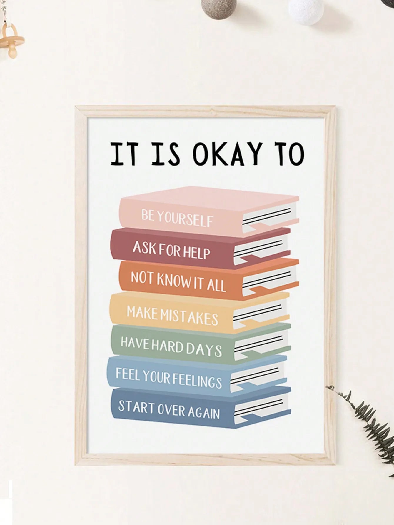 Boho It Is OK to Feel Books Educational Poster