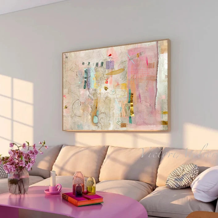 Boho Light Art Aesthetic Poster Abstract Landscape Gallery Wall Canvas Painting Bedroom Living Room Decorative Wall Art