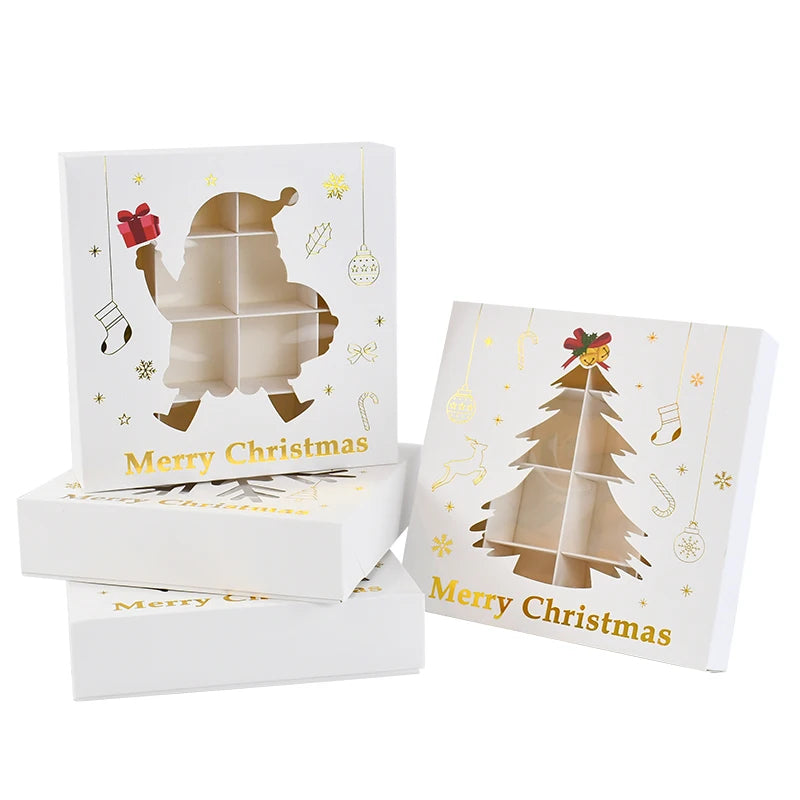 Christmas Cookie Gifts Boxes Candy Snack Packing Bags Merry Christmas  Decorations For Home Xmas Wrapping 2025 New Year Gift Box
