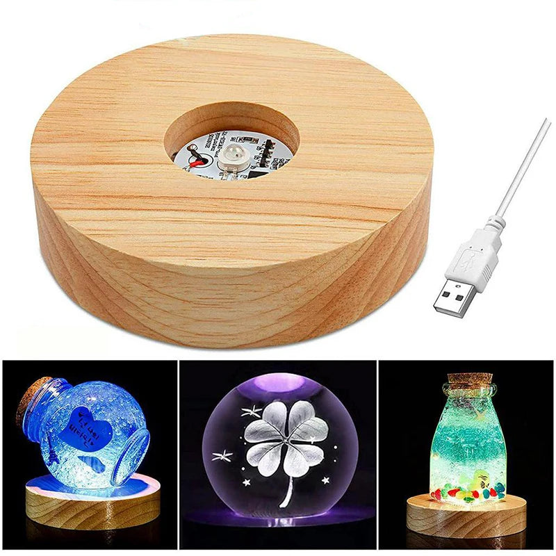 Night Light Wooden Led