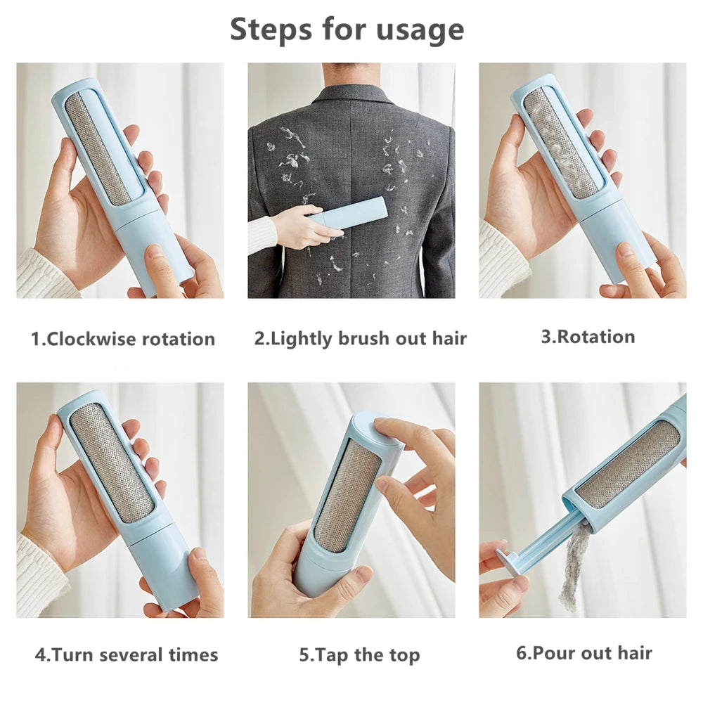 Cylinder Reusable Washable Lint Sticking Roller Clothes Carpet Tousle Remover Pets Hair Remover Brush Cleaning Accessories