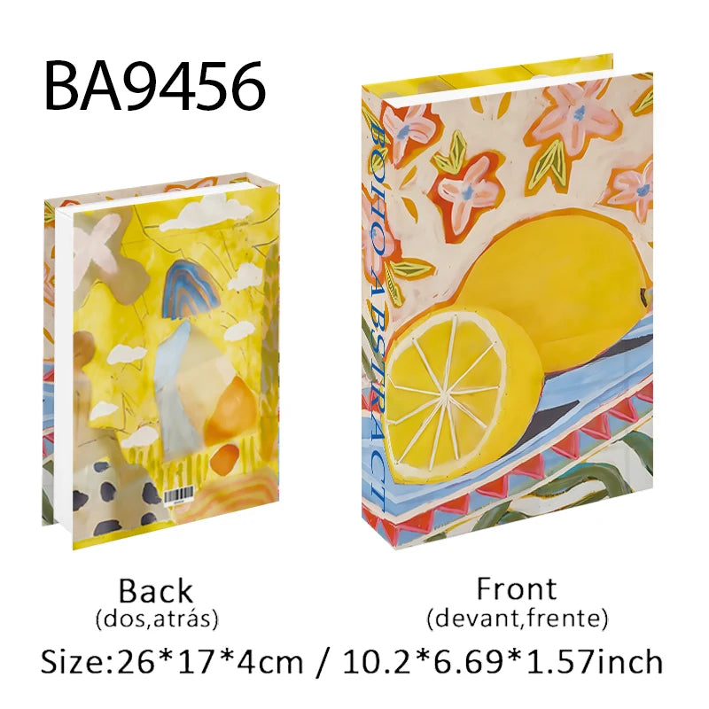 Abstract Boho Monet Luxe Fake Book Storage Box Interior Decoration Bauhaus Decorative Books Coffee Table Bedroom Ornament Decor